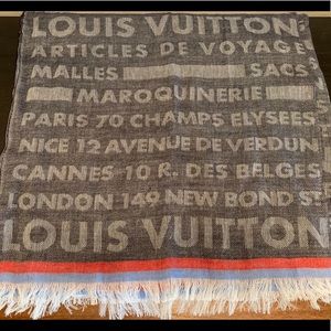 Louis Vuitton Trunk Stamps Winter Stole Scarf